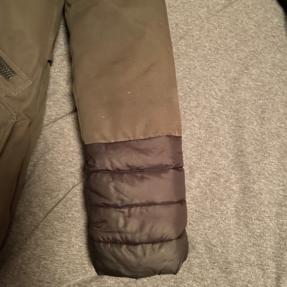 Soia&kyo Knee length green parka with pink fur - Picture 4 of 5